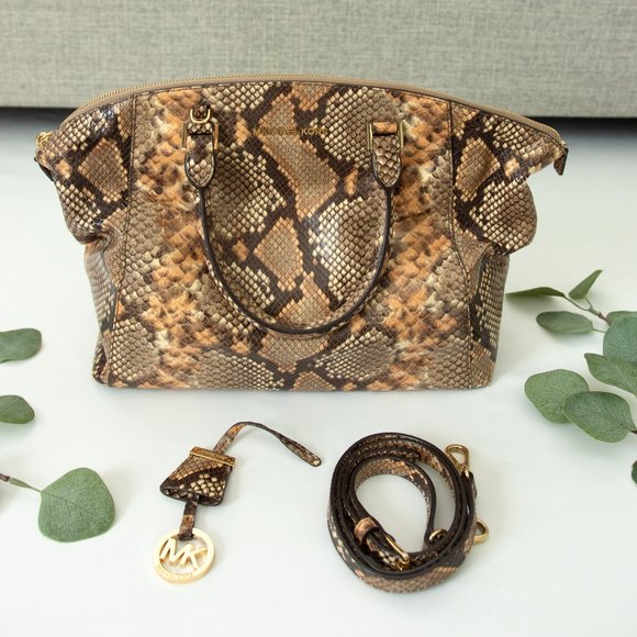 Michael Kors Python Embossed Leather Selma Tote - Picture 1 of 11